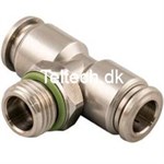 Overgangs T-stk. Ø4 - M5 udv. Millimetergevind 6-kt. VITON Swivel Rustfri 316